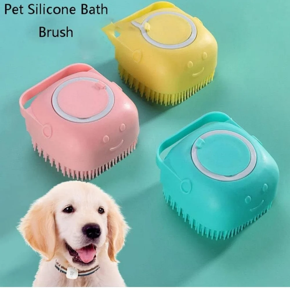 Dog Bath Brush Silicone (Pink)